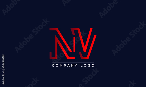 Creative letters NV Logo Design Vector Template. Initial Letters NV Logo Design	