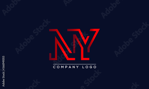 Creative letters NY or YN Logo Design Vector Template. Initial Letters NY Logo Design	