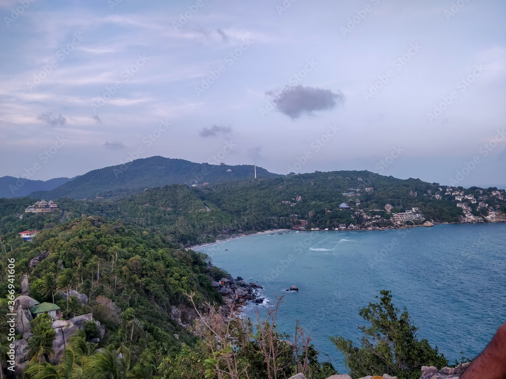 Koh Tao Island, Thailand - January 2nd 2020: Amazing John Suwan Viewpoint at evening.