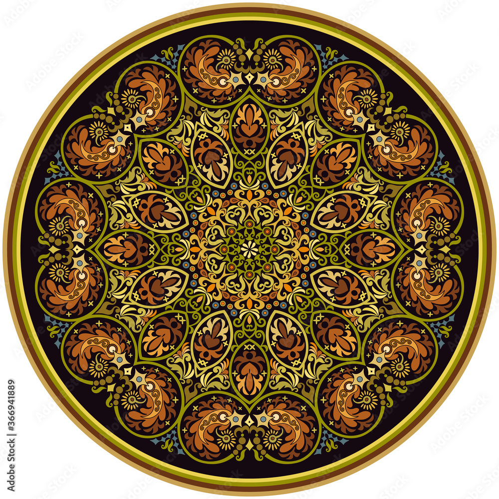 Vector ethnic abstract flower illustration Vector ethnic abstract flower illustration