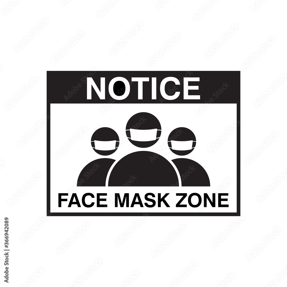 Face mask signage template vector isolated Face mask signage template vector isolated