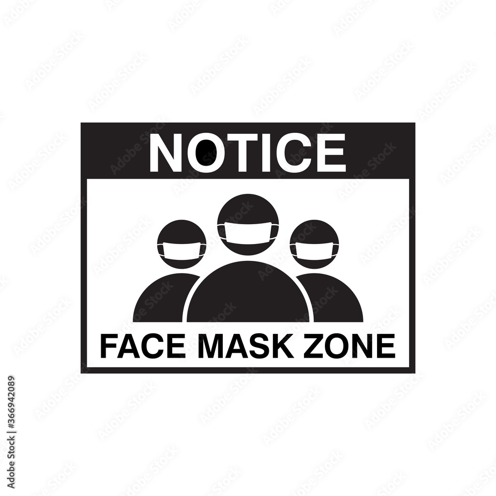 Face mask signage template vector isolated