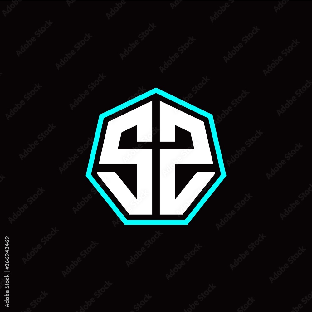 S Z initials modern polygon logo template S Z initials modern polygon logo template