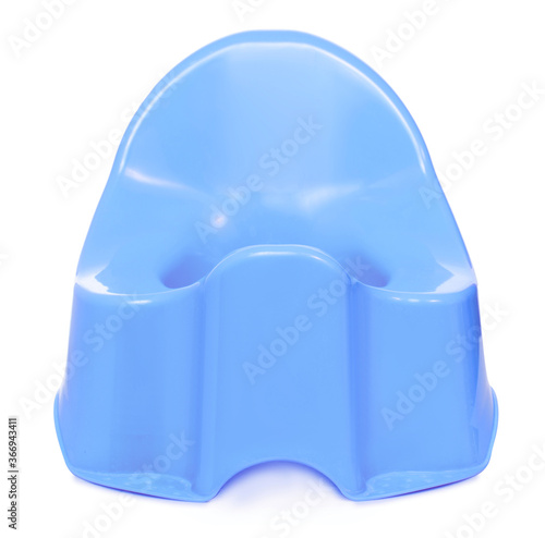 Blue children's potty on white background isolation