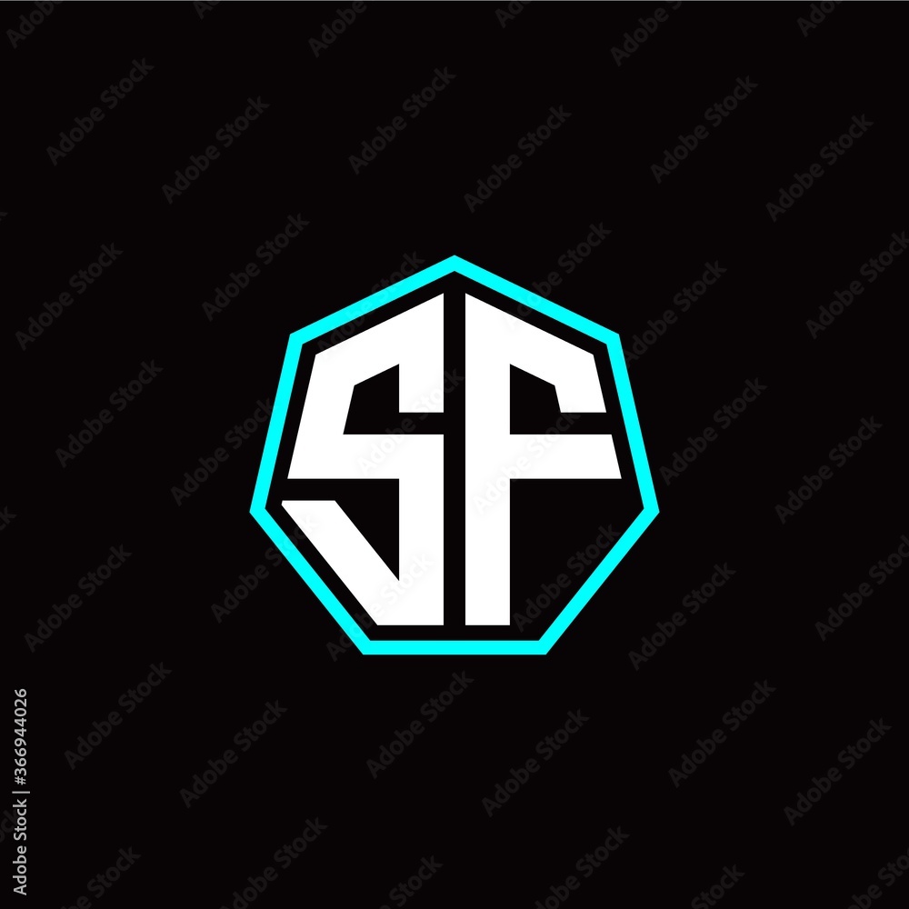 S F initials modern polygon logo template S F initials modern polygon logo template
