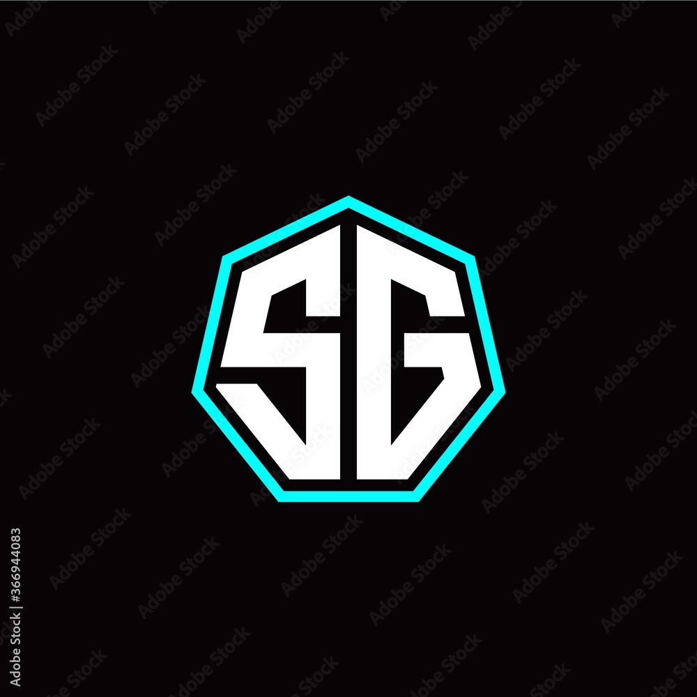 S G initials modern polygon logo template S G initials modern polygon logo template