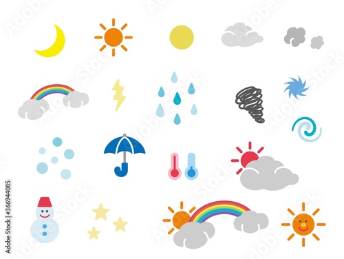天気のイラスト・アイコンセット（色付）