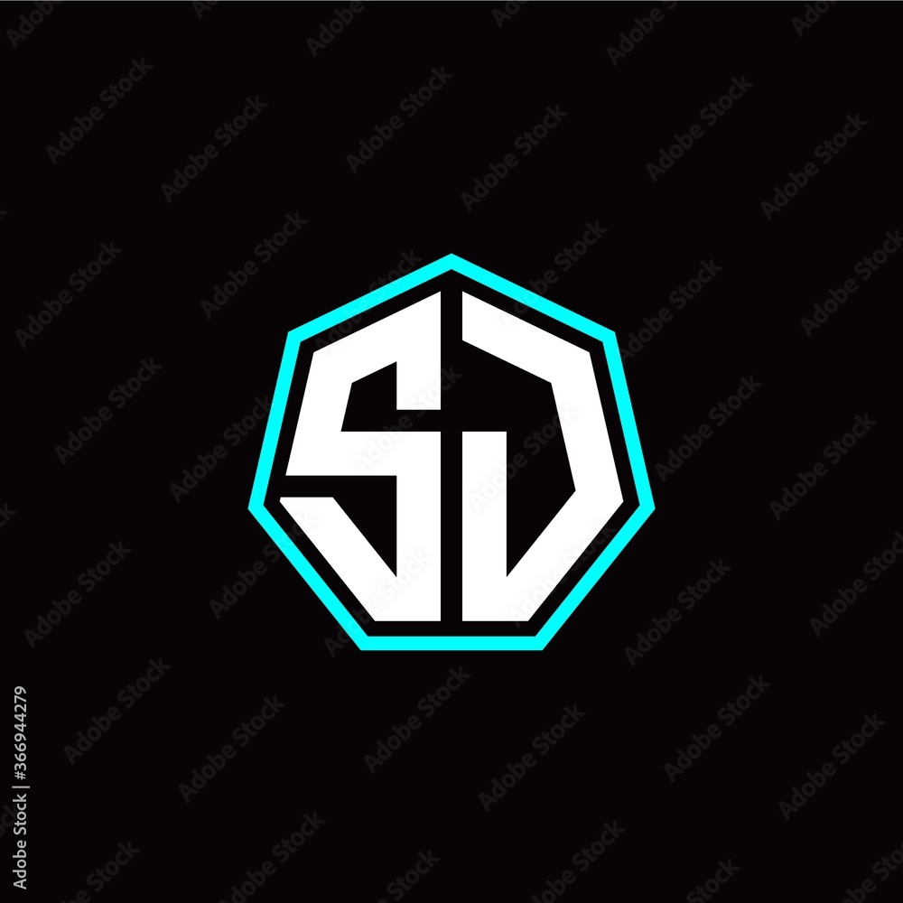 S J initials modern polygon logo template S J initials modern polygon logo template