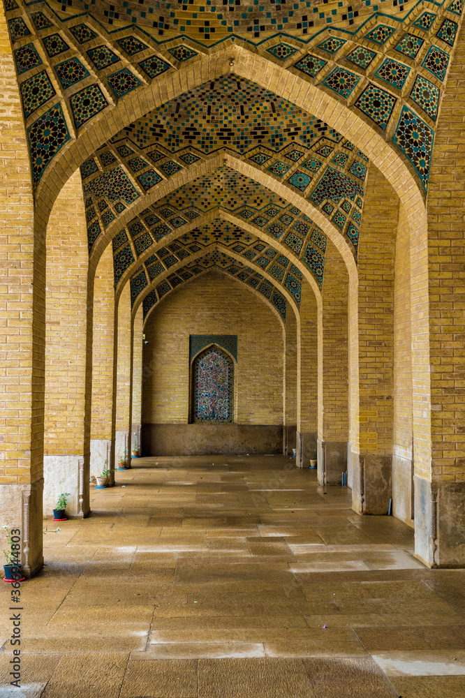 Nasir-ol-Molk Mosque or Pink Mosque, Archway, Shiraz, Fars Province, Iran, Asia