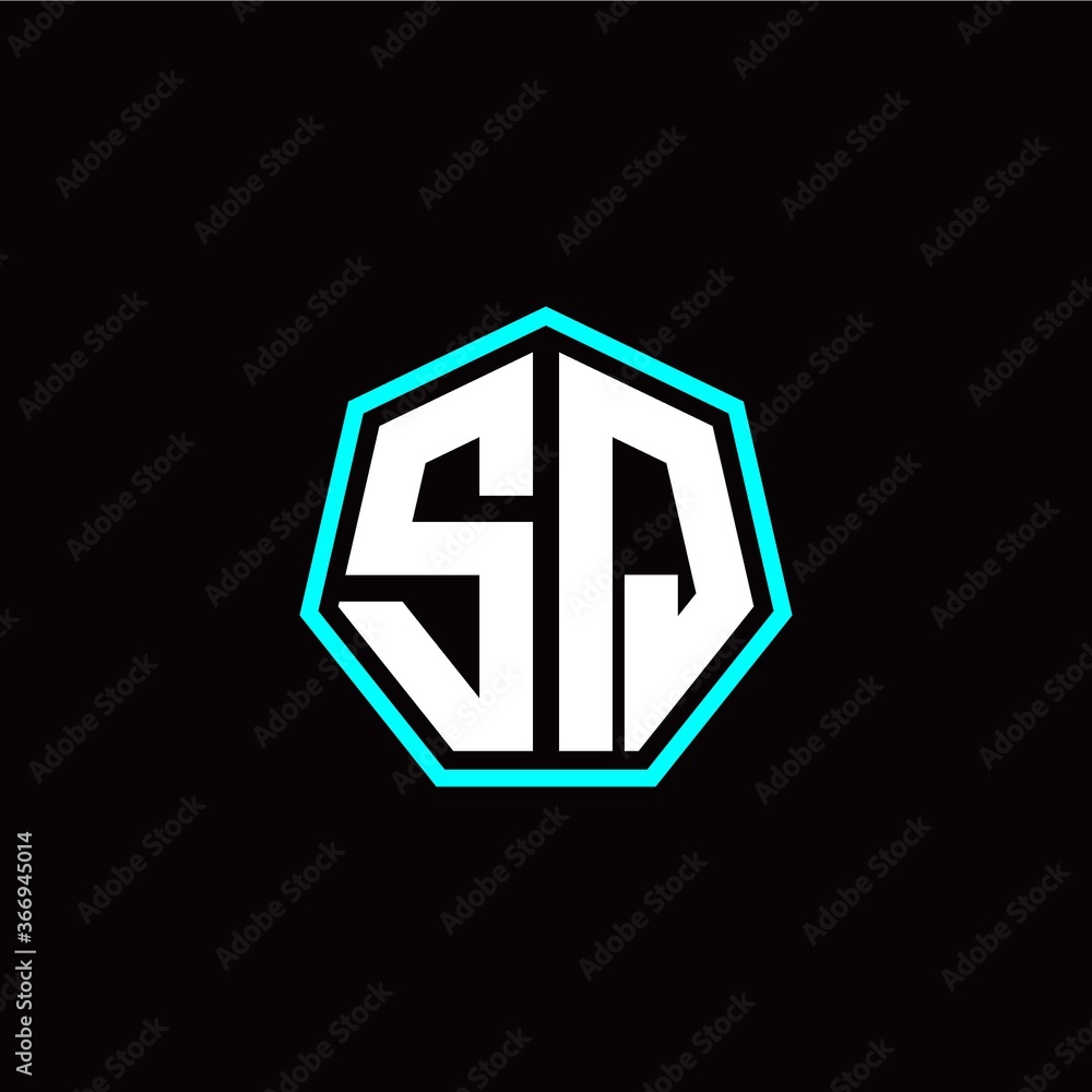 S Q initials modern polygon logo template S Q initials modern polygon logo template