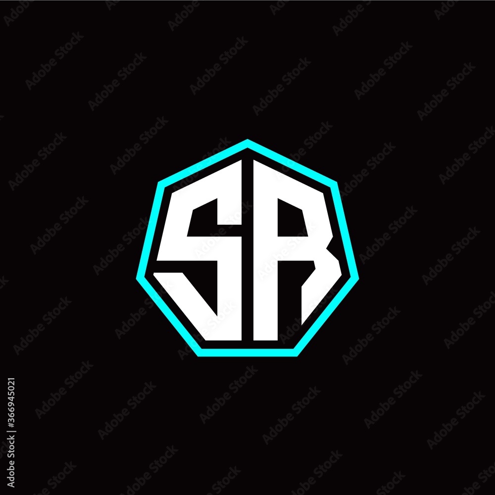 S R initials modern polygon logo template S R initials modern polygon logo template