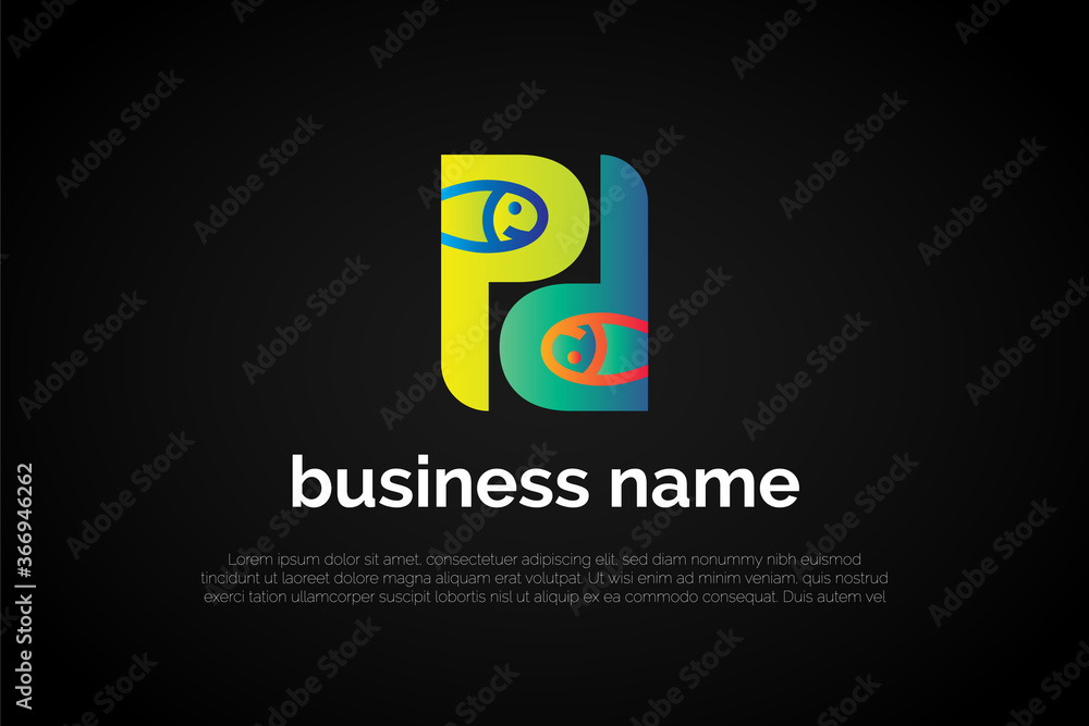 Fototapeta premium PD Fish Logo Template