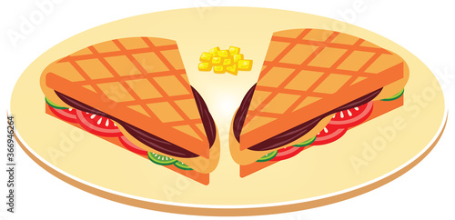Pair of Sandwiches served on plate