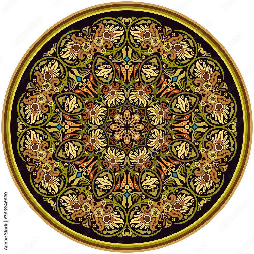Vector ethnic abstract flower illustration Vector ethnic abstract flower illustration