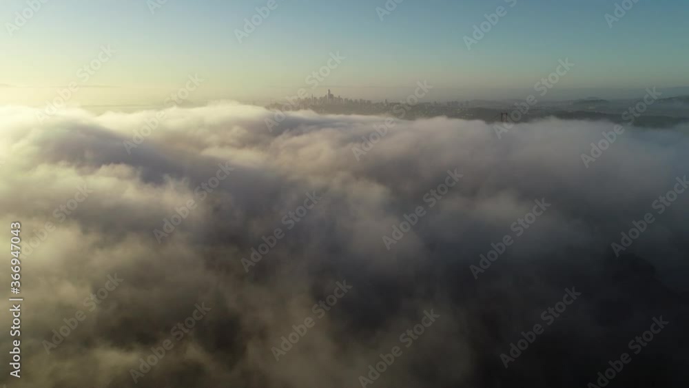 San Francisco Fog Sunrise Drone Video San Francisco Fog Sunrise Drone Video