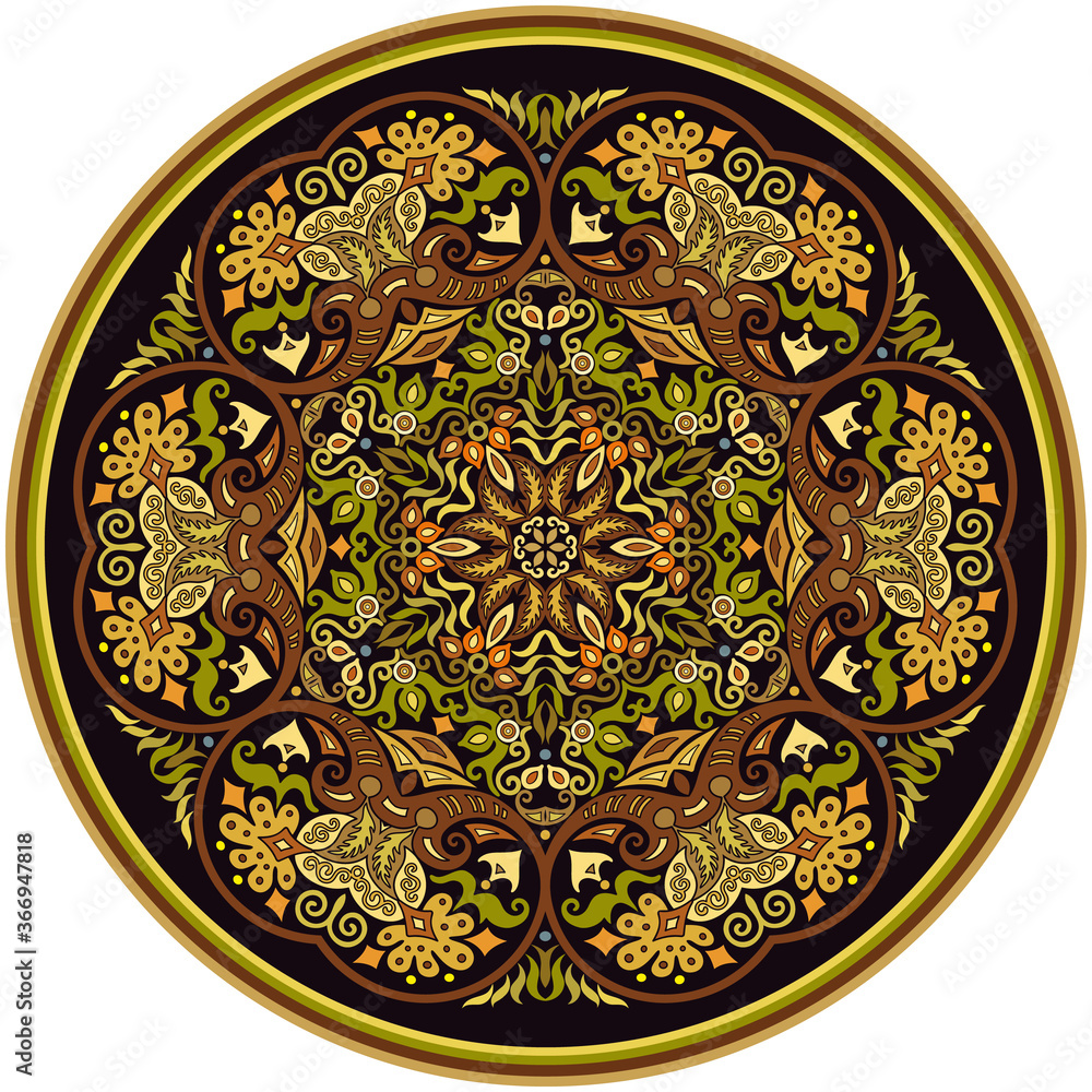 Vector ethnic abstract flower illustration Vector ethnic abstract flower illustration