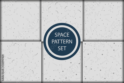 Wallpaper Mural Vector space seamless pattern with planets, comets, constellations, rockets and stars. Sky illustration astronomical background. Use for textile, zodiac star yoga mat, phone case, notebook cover Torontodigital.ca