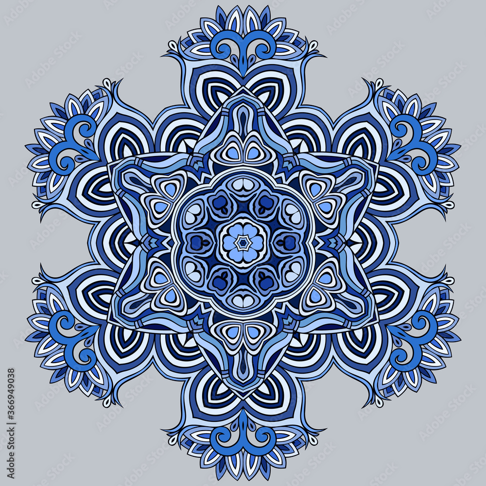 Vector ornamental snowflake illustration
