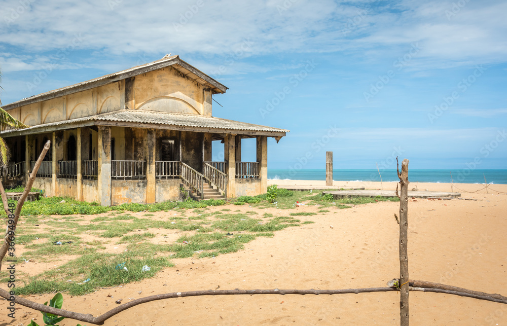 Old colonial building in the Africa coast
