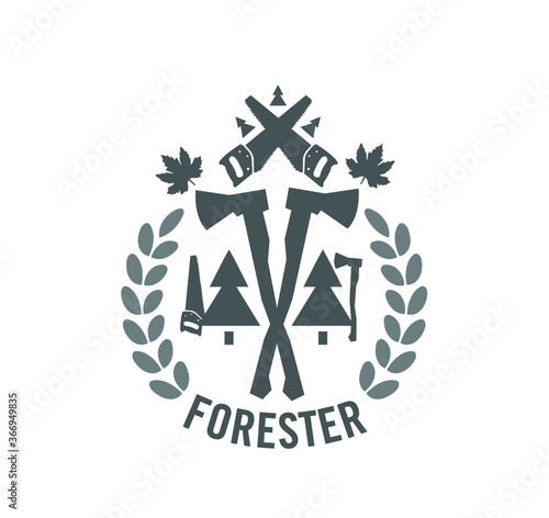 logo of lumberjack, forester