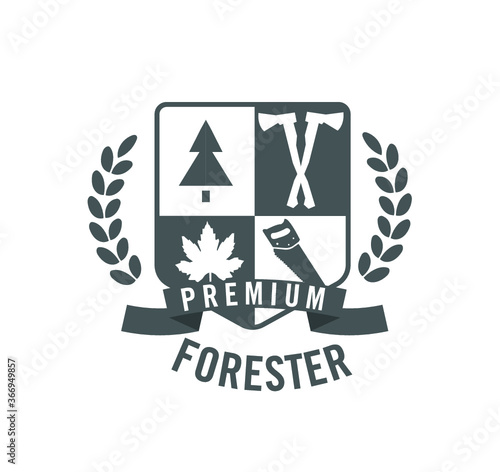 logo of lumberjack, forester