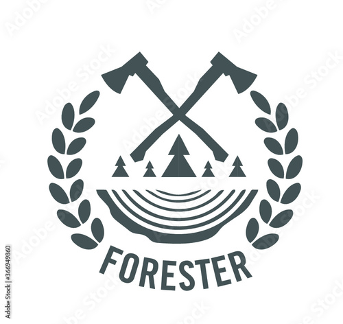 logo of lumberjack, forester