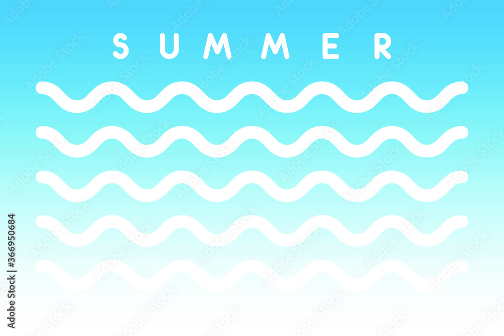 Simple, minimalism Summer Vibes vector blue card design with waves. Simple, minimalism Summer Vibes vector blue card design with waves.