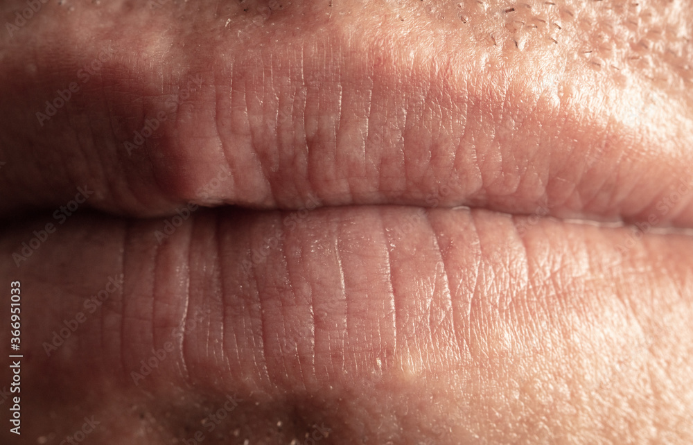 Fototapeta premium Close-up lips and mouth of a man.