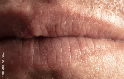 Close-up lips and mouth of a man.