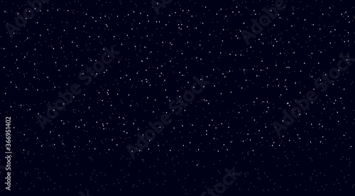 Night starry sky. Bright light of distant galaxies against blackness of space endless cosmic nebulae astronomical space of glowing vector constellations.