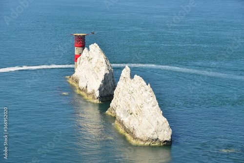 The Needles Headland at the Isle of Wight in England. photo