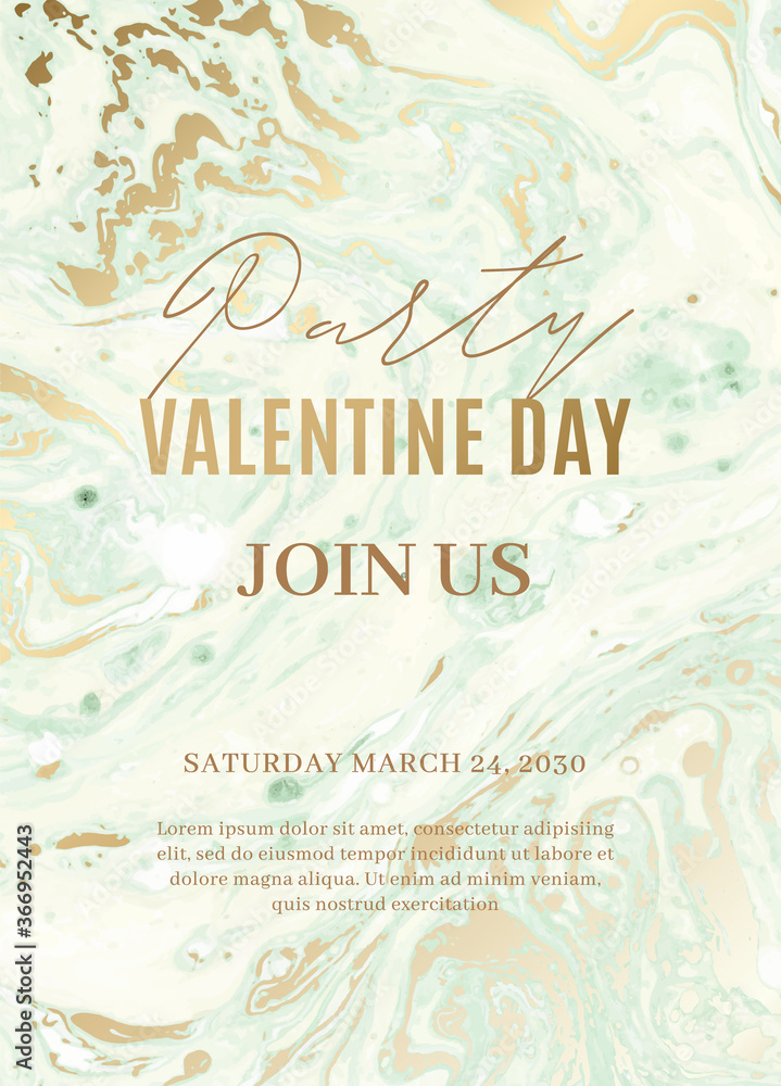 Marble wedding invitation cards set. Luxury wedding invite cards with golden marble texture and gold border pattern vector design template