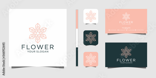 Beauty flower logo and business card design illustration. beauty  fashion  salon  spa  yoga