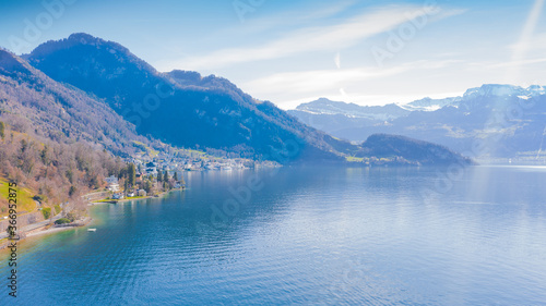 Travel in Switzerland. Town  Vitznau. Lake Lucerne. © patma145