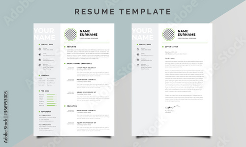 Creative Resume/CV Design With Sidebar (ID: 366953005)