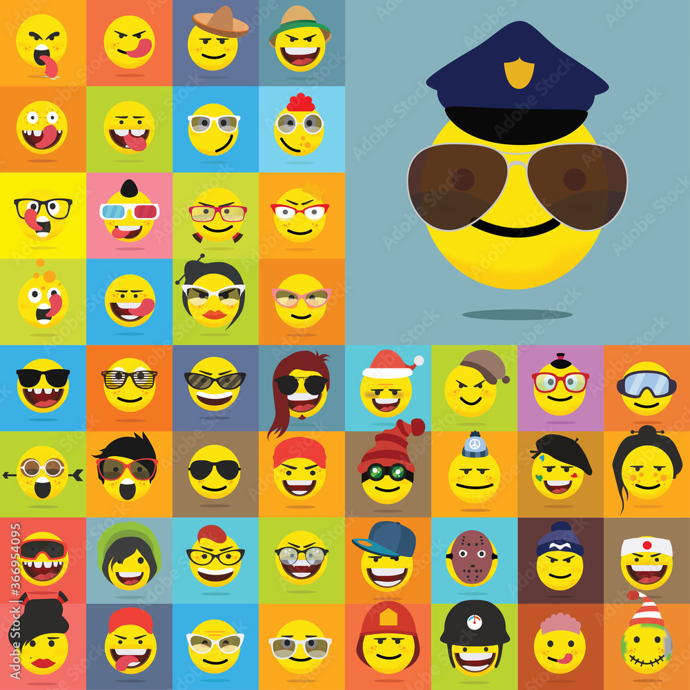 Large set of Quality Emoticons Set of Emoji Large set of Quality Emoticons Set of Emoji