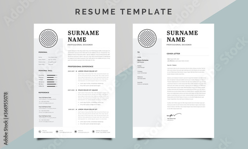 Professional Resume/CV Design With Sidebar (ID: 366955078)