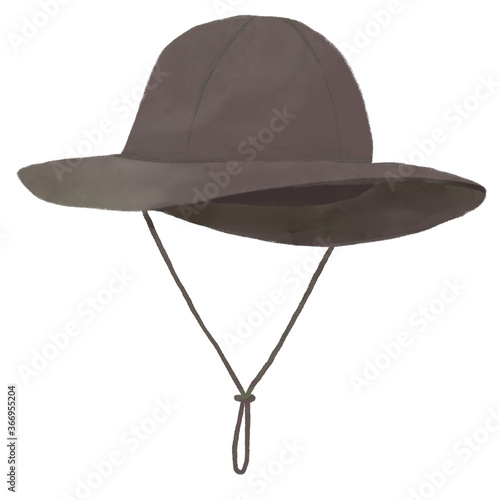 Hiking hat icon, clipping path included, illustration