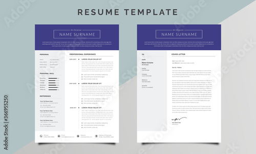 Clean Resume Design With Topbar