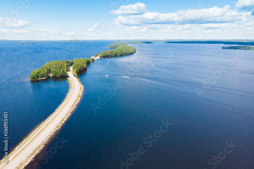 Wallpaper Mural Aerial view of Pulkkilanharju Ridge on lake Paijanne, Paijanne National Park, Finland. Torontodigital.ca