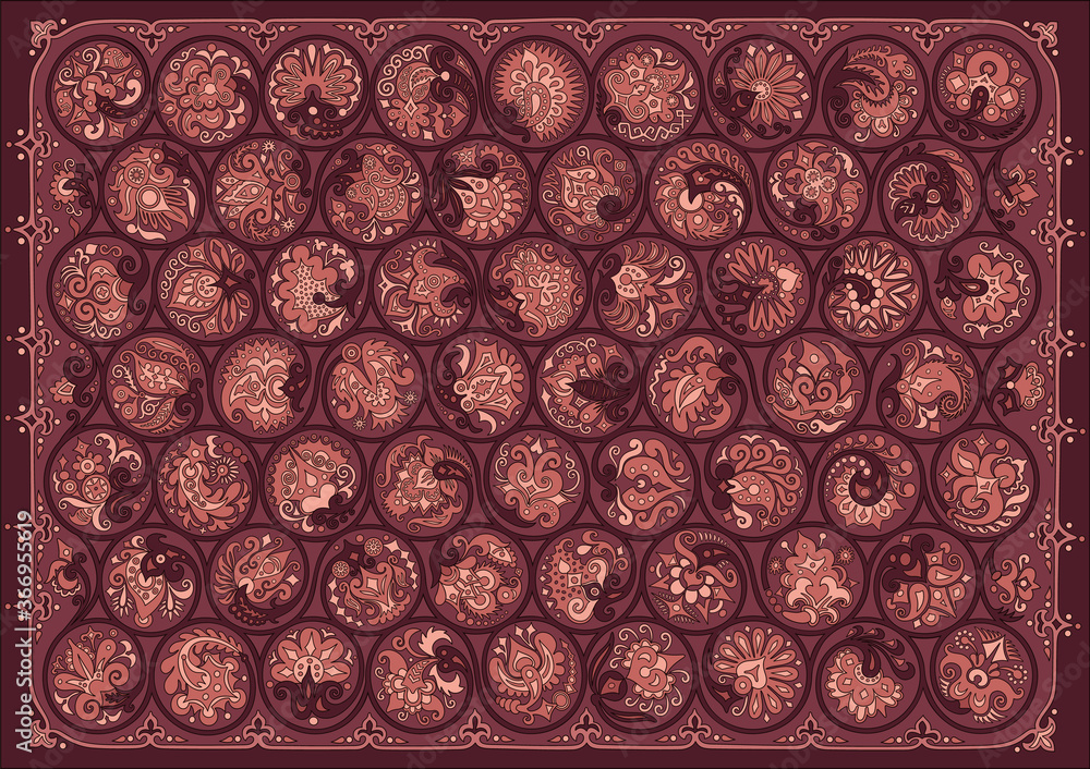 Vector floral round braided elements illustration Vector floral round braided elements illustration