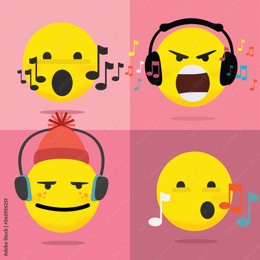 Set of Emoticons. Set of Emoji. Smile icons.