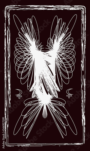 Tarot cards - back design. Lilith, Selena. Reverse side
