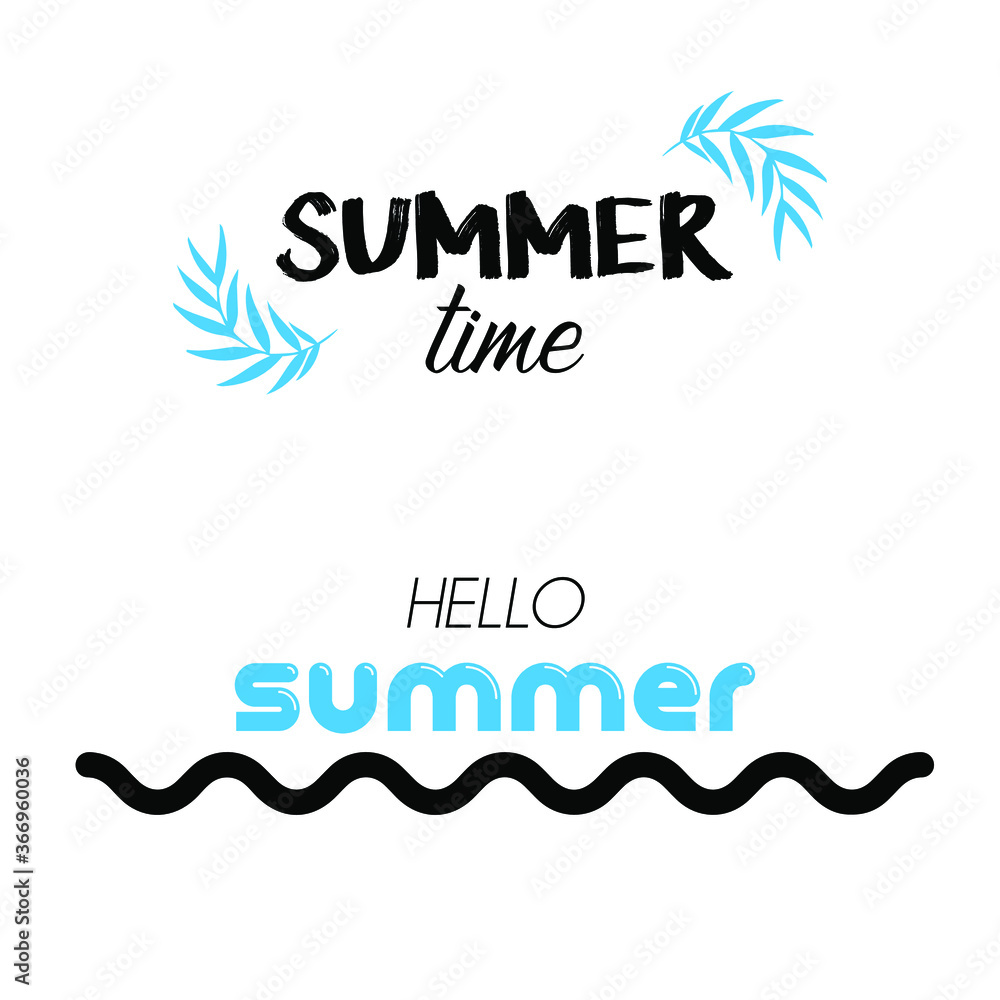 Vector illustration: Lettering composition of Hello Summer, Summertime. Simple and stylish calligraphy designs. Vector illustration: Lettering composition of Hello Summer, Summertime. Simple and stylish calligraphy designs.
