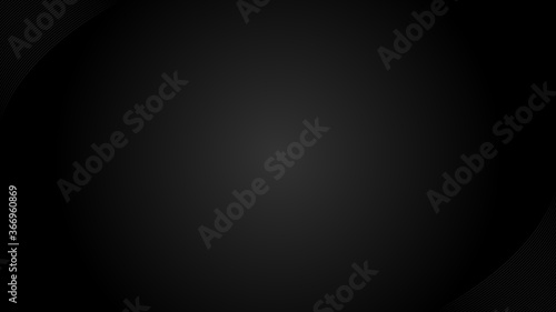 Black curved line on dark background, Abstract vector backgrounds.