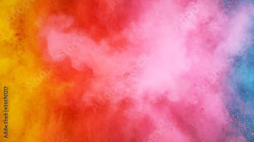 Abstract coloured powder explosion background