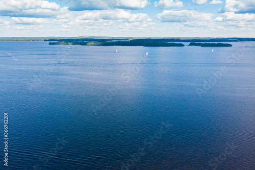 Fototapeta Naklejka Na Ścianę i Meble -  Aerial view of lake Paijanne, Paijanne National Park, Finland.