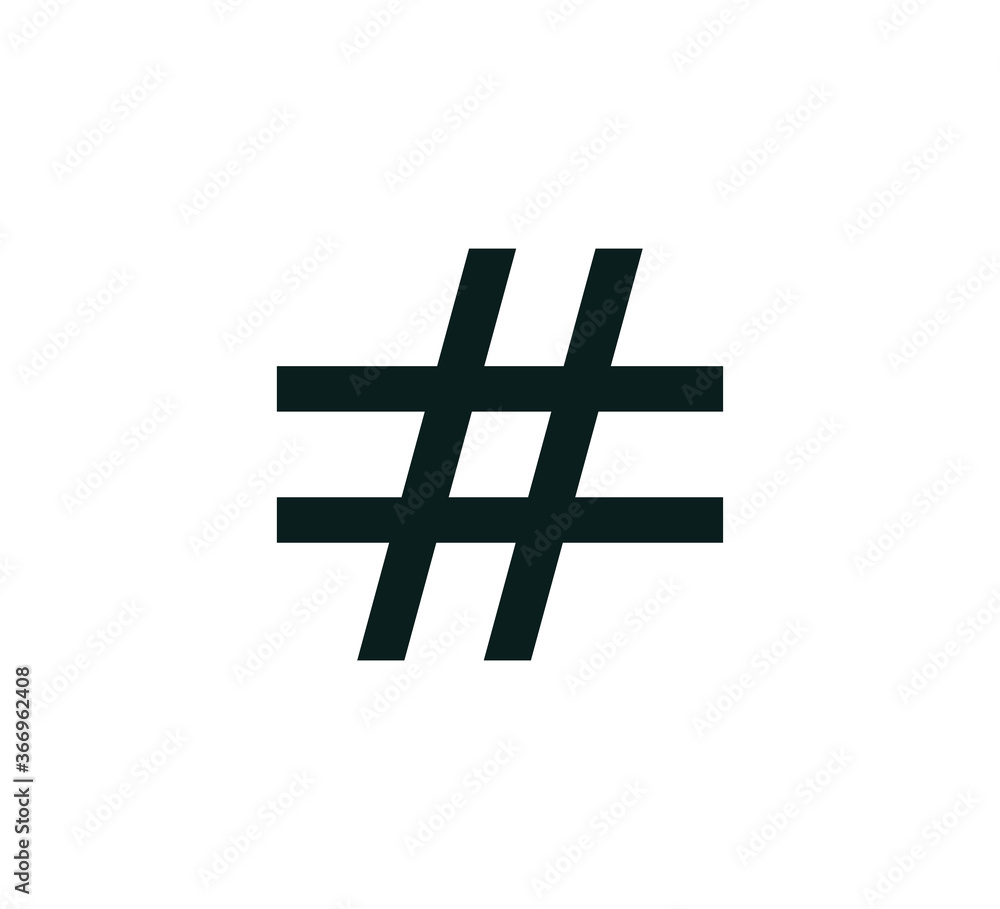 Fototapeta premium Hashtag icon vector logo illustration