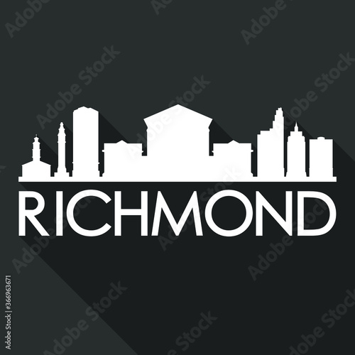 Fotografie, Obraz Richmond Flat Icon Skyline Silhouette Design City Vector Art Famous Buildings