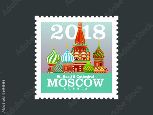 St. Basil S Cathedral Moscow , Russia (Post stamp)